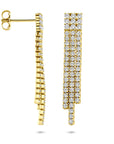 Zilveren vergulde geel oorhangers zirkonia 36 mm 1 micron - 2104124