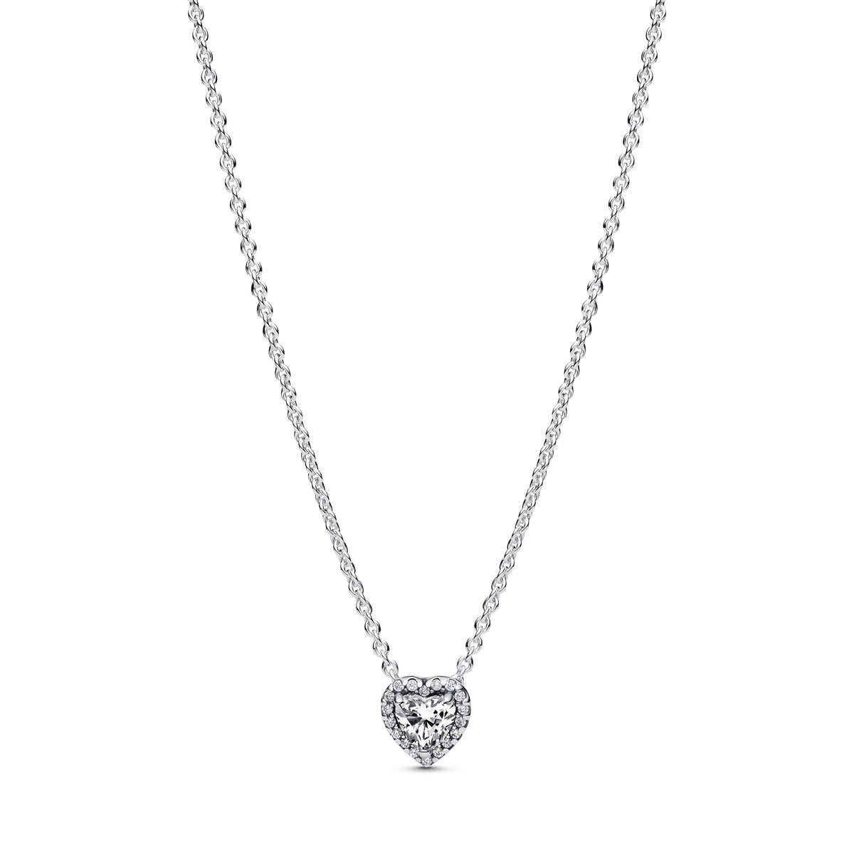 Pandora ElVerhoogd Hart Halsketting zilver