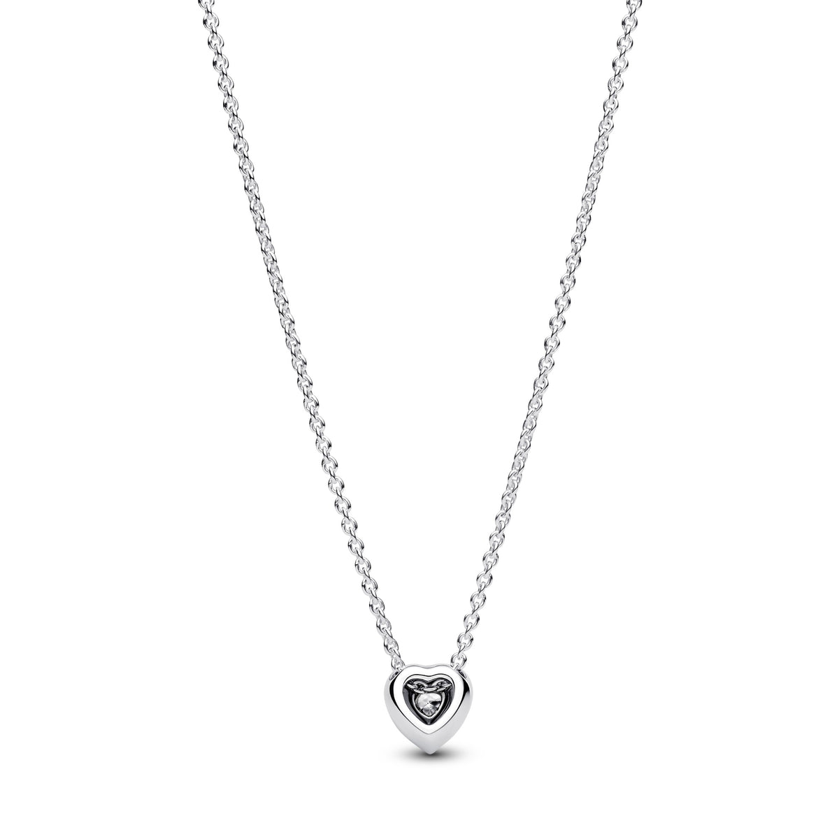 Pandora ElVerhoogd Hart Halsketting zilver 398425C01