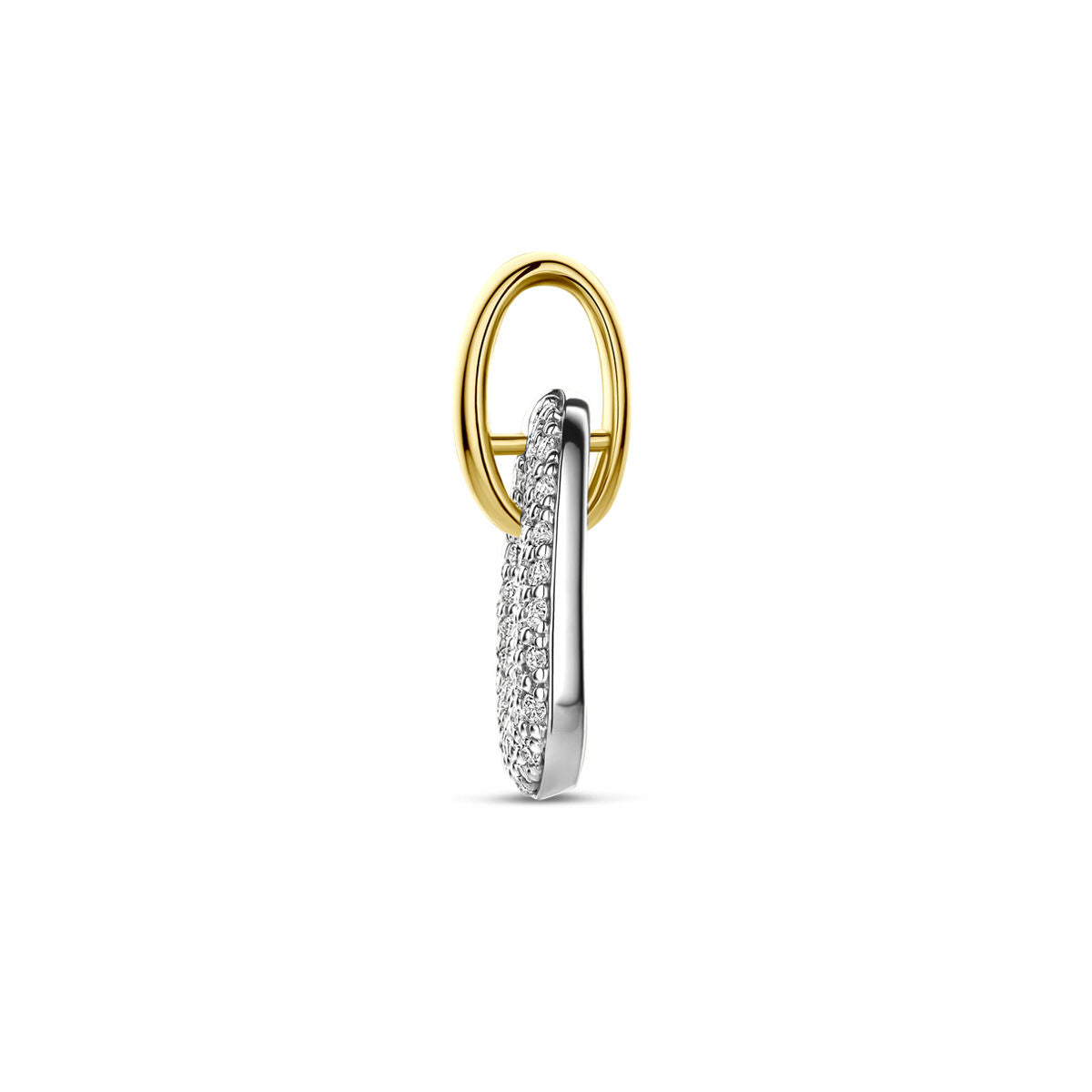 Hanger diamant 0.21ct h si 14K bicolor goud 12,5 mm