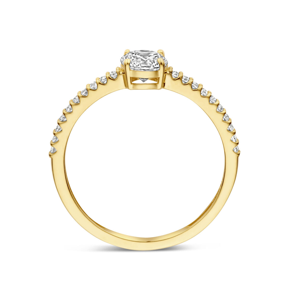 Ring zirkonia 14K geelgoud