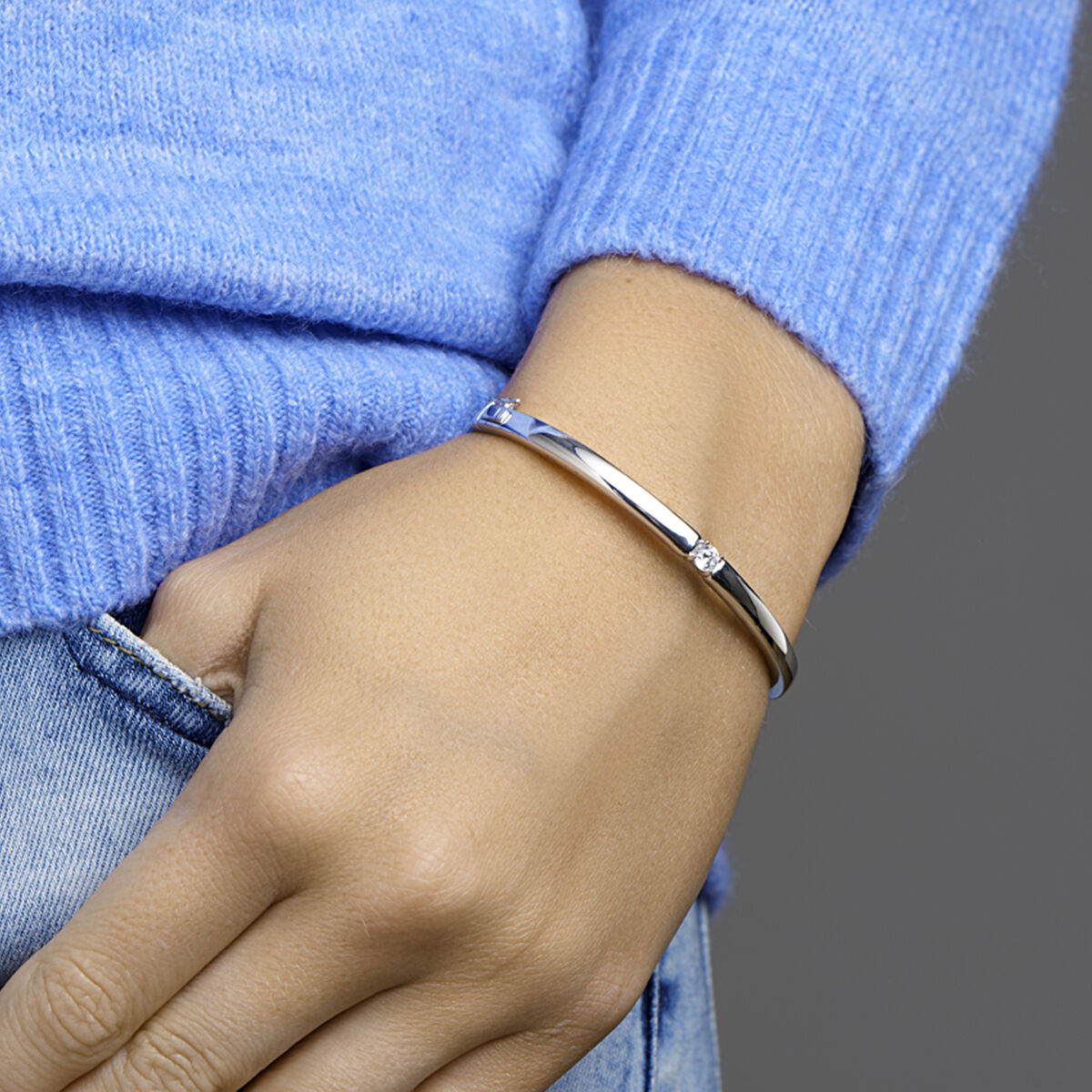Fantasy Collection Gerhodineerd Zilveren Armband met Zirkonia 1329195