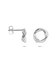 Zilveren gerhodineerde oorknoppen zirkonia 10 mm - 1341265