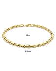Silgold Anker Armband Massief 5000358 – 14 Karaat Geelgoud met Zilverkern 4,5 mm 19 cm