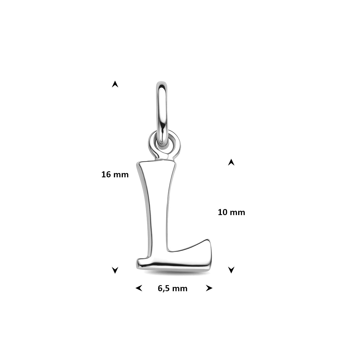 Hanger letter L 12 mm zilver #Letter_L