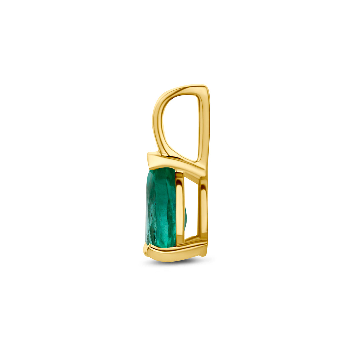 Hanger smaragd 14K geelgoud 10,5 mm