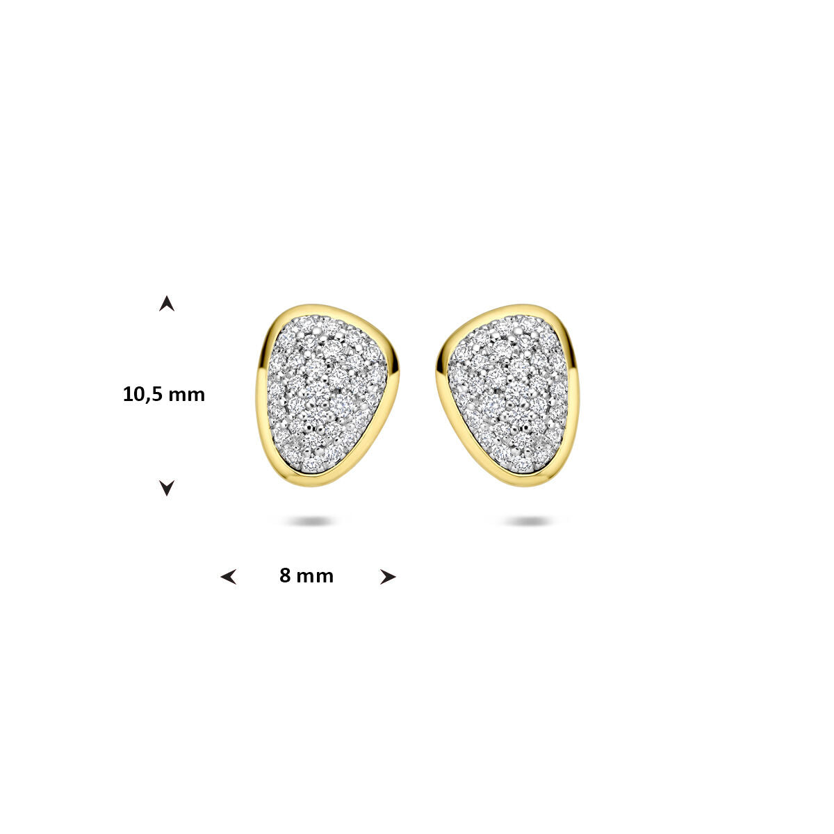 Fantasy Collection Oorbellen diamant 0.35ct (2x 0.175ct) h si 10,5 mm 14K bicolor goud