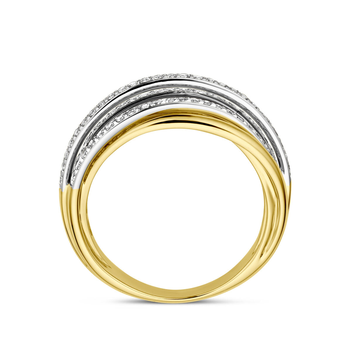 Ring diamant 0.52ct h si 14K bicolor goud geel/wit