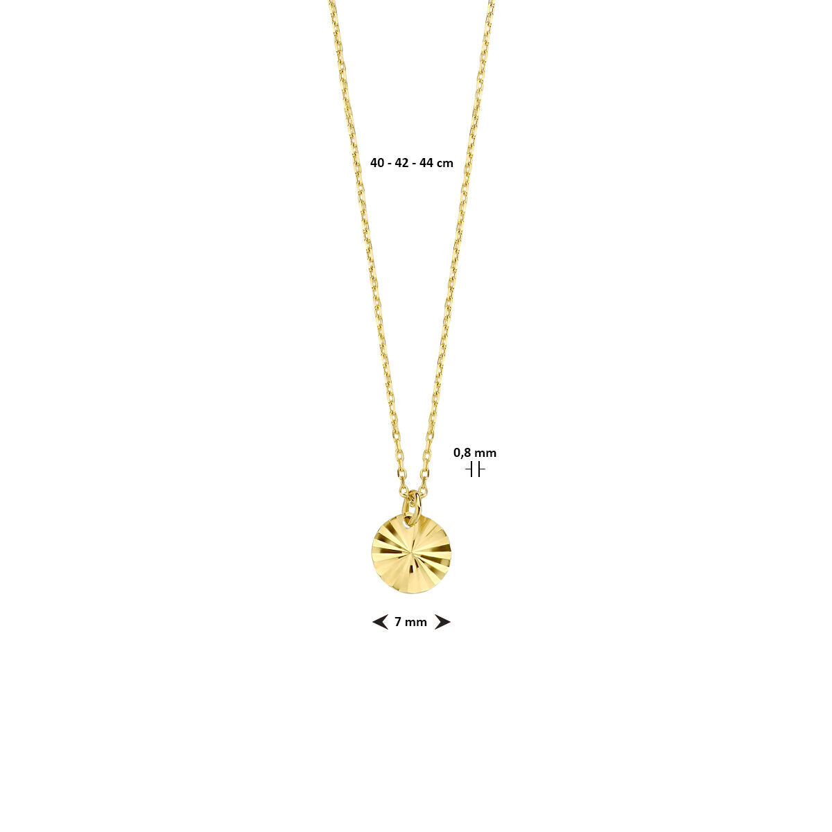 14K geelgoud collier rondje 40 - 42 - 44 cm 4024857 - PansiteNederland.nl