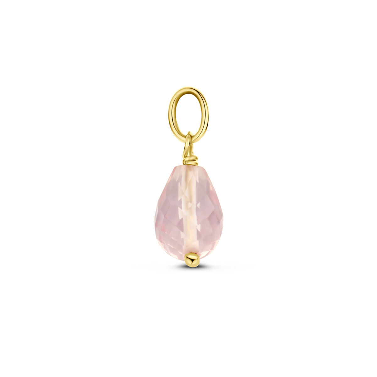14K geelgoud hanger roze kwarts 4030982 - PansiteNederland.nl