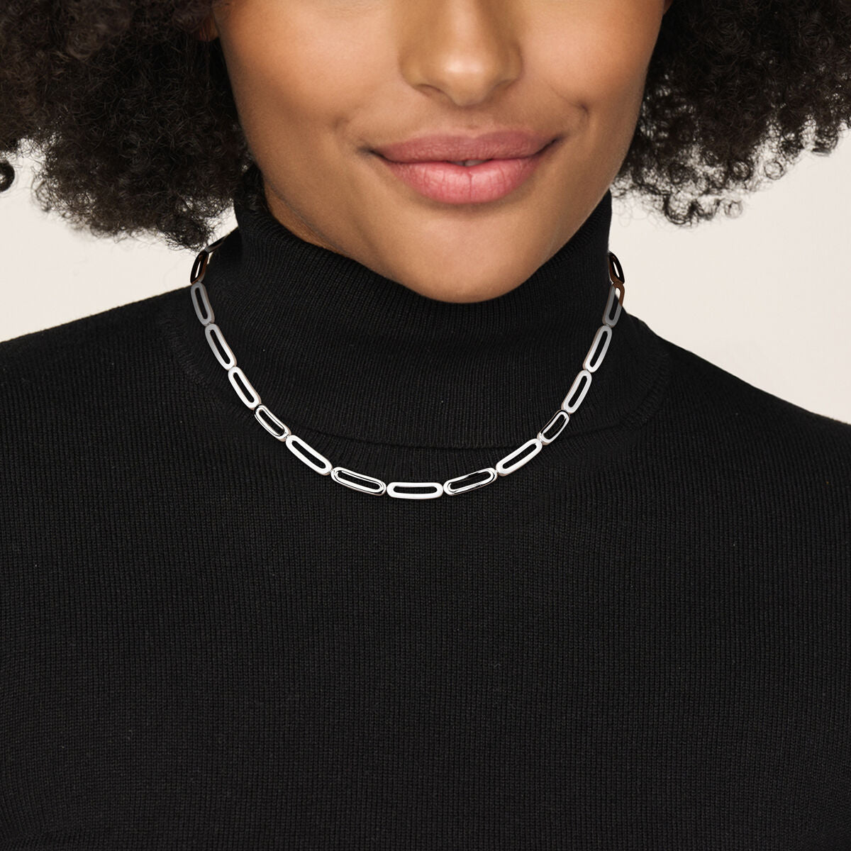 Fantasy Collection Collier poli/mat 5,7 mm 45 cm zilver gerhodineerd