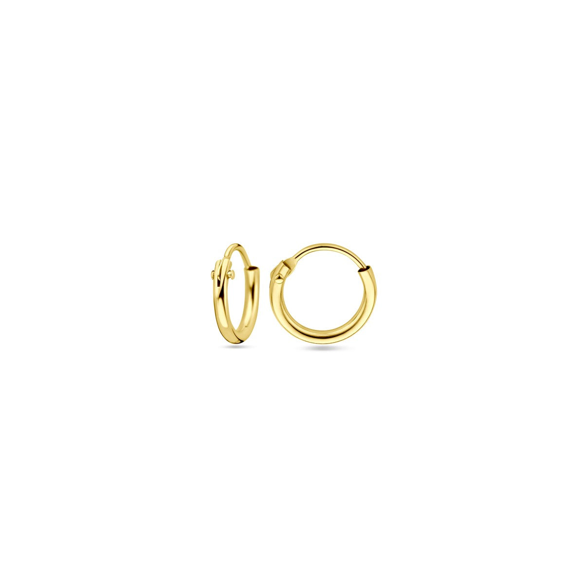 14K Geelgoud Oorringen 1,3 MM Ronde Buis 4001250 - PansiteNederland.nl