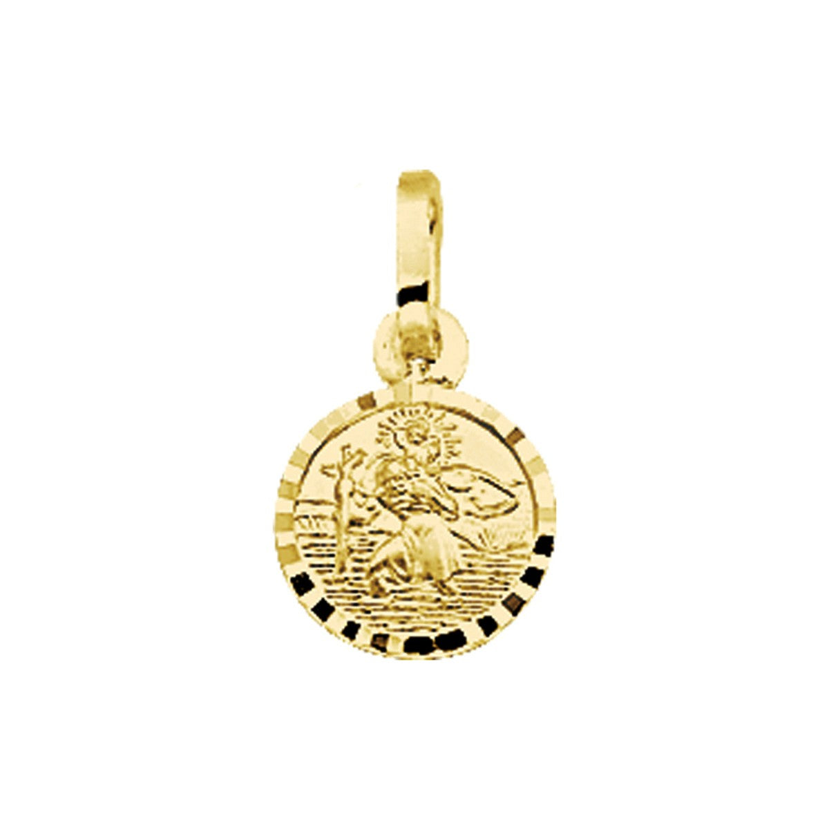 14K geelgoud hanger christoffel mat gediamanteerd 4001574 - PansiteNederland.nl