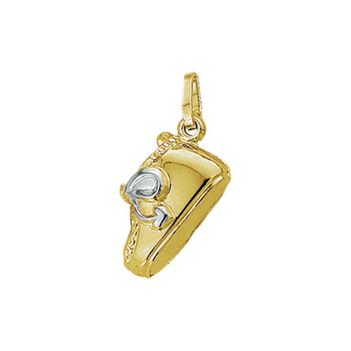 14K geelgoud hanger baby schoen bicolor gestift 4001679 - PansiteNederland.nl