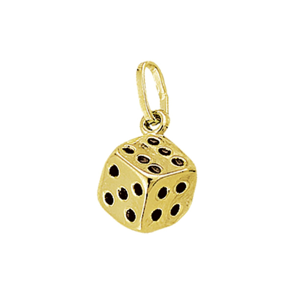 14K geelgoud hanger dobbelsteen 4001718 - PansiteNederland.nl