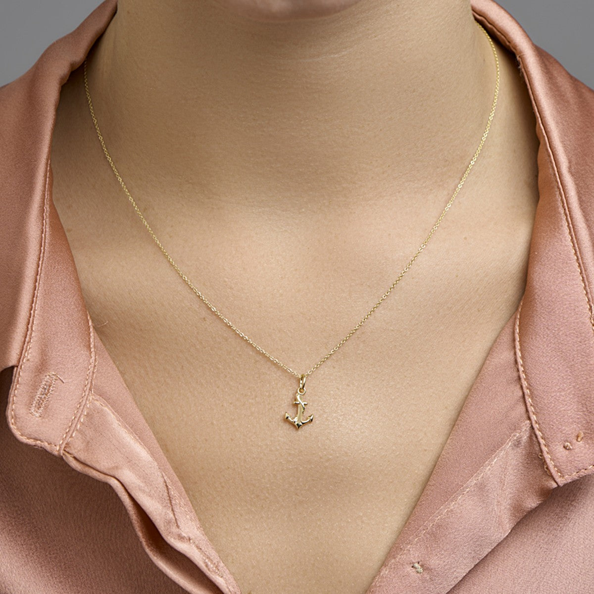 14K geelgoud hanger anker 4002156 - PansiteNederland.nl