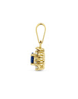 14K geelgoud hanger saffier en zirkonia halo 4002257 - PansiteNederland.nl