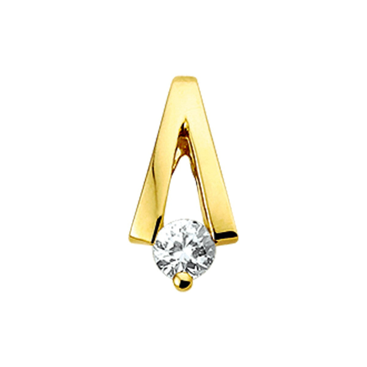 14K geelgoud hanger zirkonia 4002422 - PansiteNederland.nl