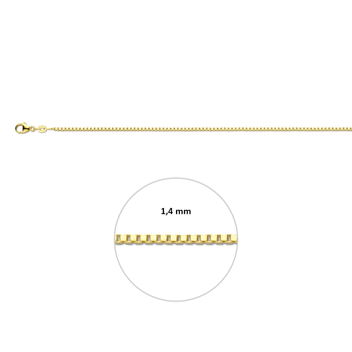 Collier venetiaans 1,4 mm 14K geelgoud