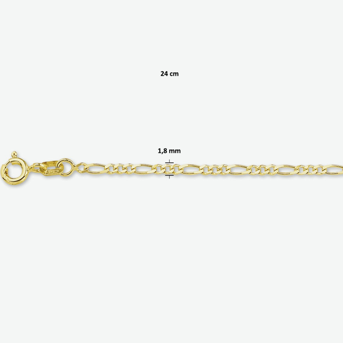 14K Geelgoude figaro collier 1,8 mm - 4003985 - PansiteNederland.nl