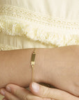 14K Geelgouen graveerarmband gourmette 4-zijdes geslepen plaat 5 mm 14K geelgoud - PansiteNederland.nl
