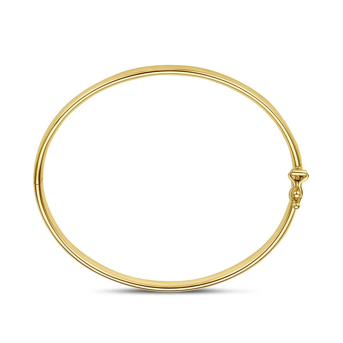 Bangle scharnier ovale buis 5 x 60 mm 14K geelgoud