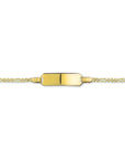 14 K geelgouden graveerarmband figaro plaat 5 mm 4005026 - PansiteNederland.nl