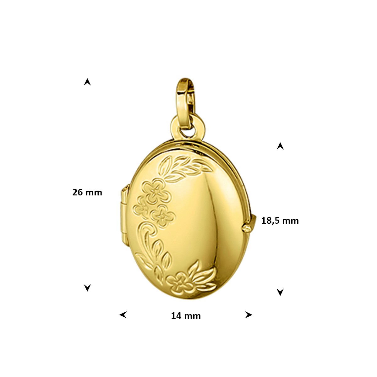 Medaillon gravure 26 mm 14K geelgoud