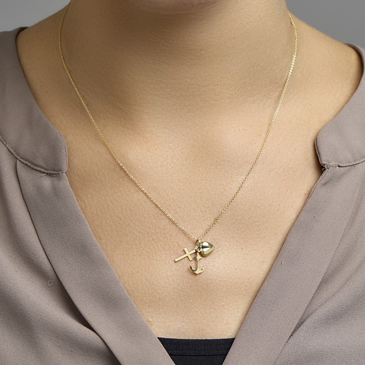 14K geelgoud hanger geloof, hoop en liefde 4005591 - PansiteNederland.nl