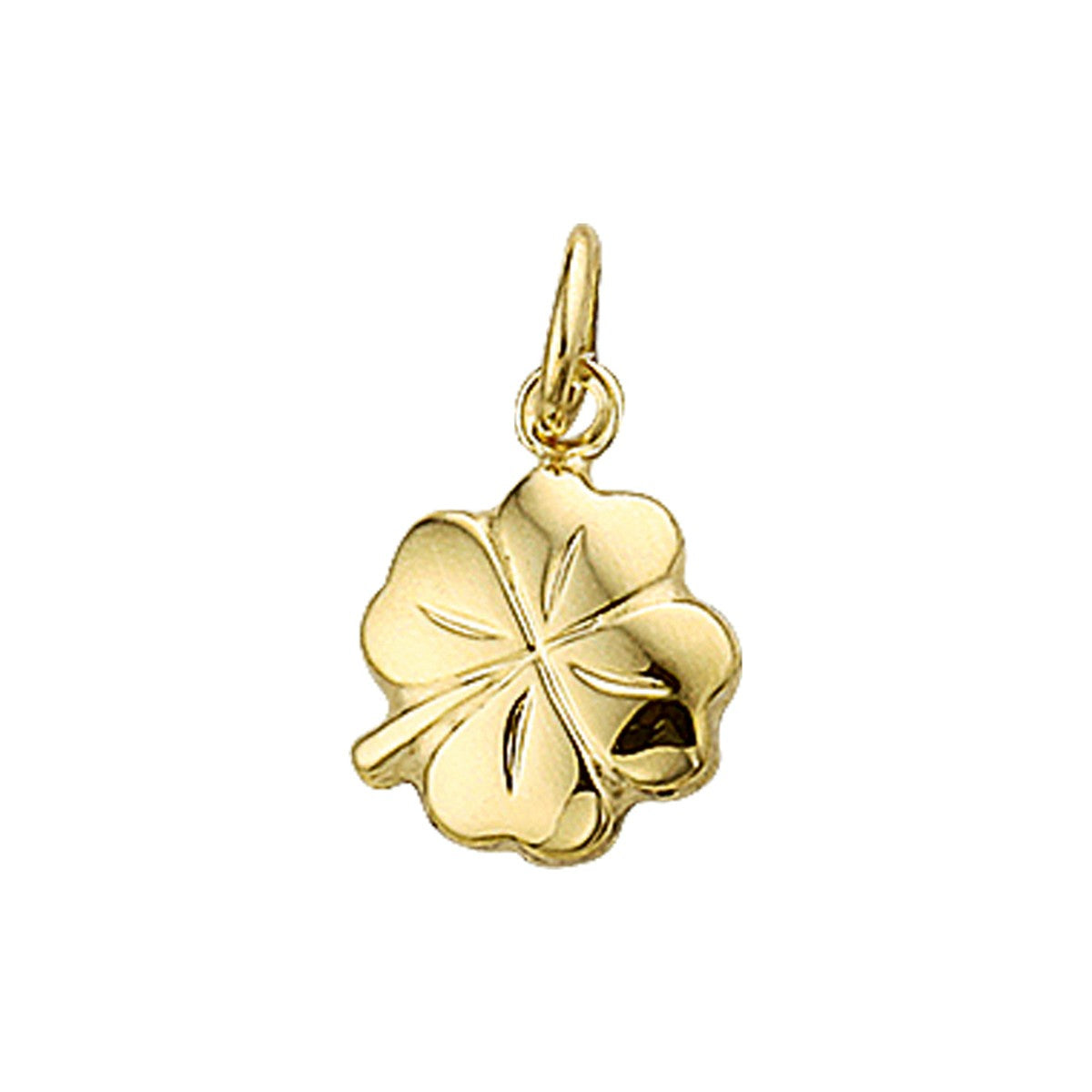 14K geelgoud hanger klavertje 2-zijdig 4005611 - PansiteNederland.nl