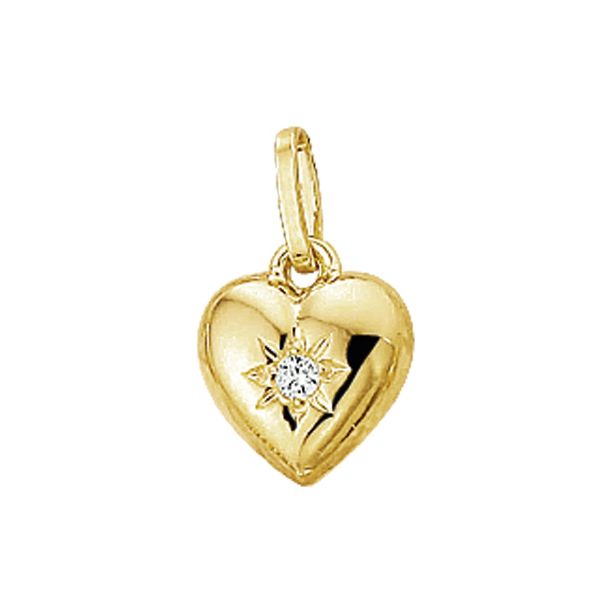 14K geelgoud hanger hart zirkonia 4005752 - PansiteNederland.nl