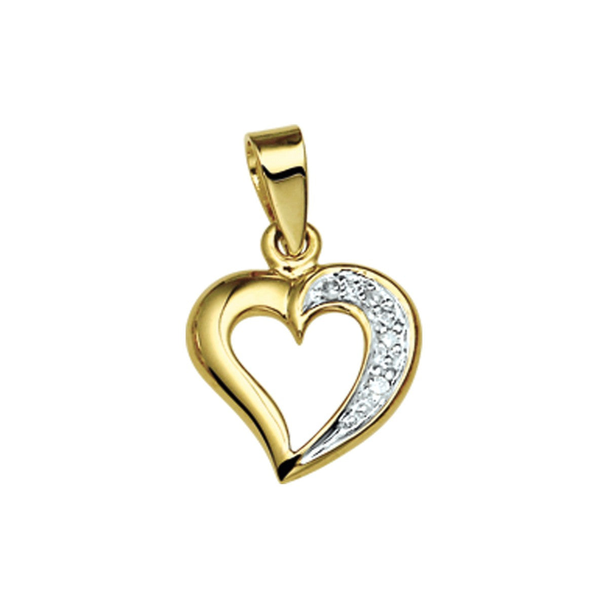 14K geelgoud hanger hart diamant 0.018 ct. 4005762 - PansiteNederland.nl