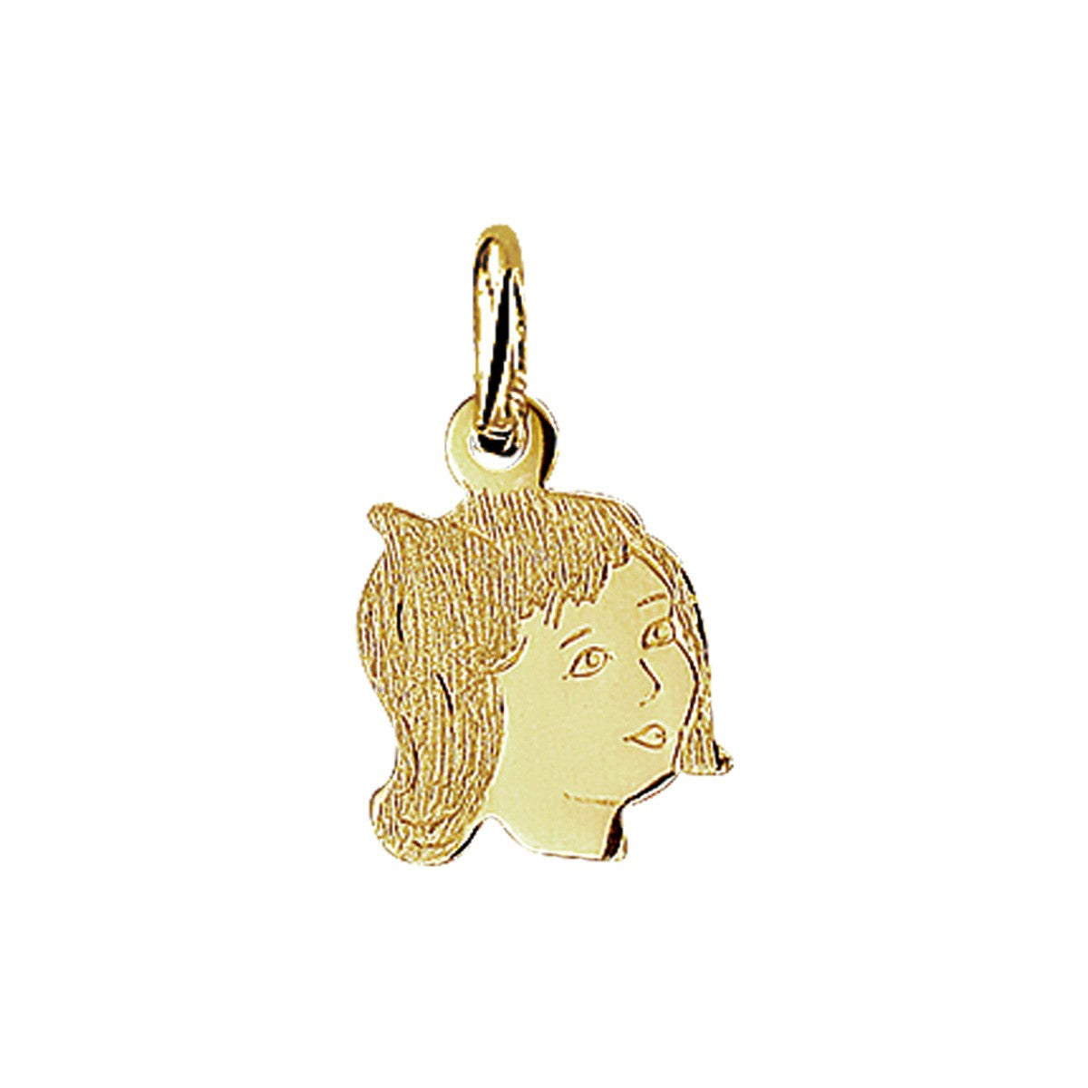 14K geelgoud hanger meisje poli/mat 14 x 11 mm 4005821 - PansiteNederland.nl