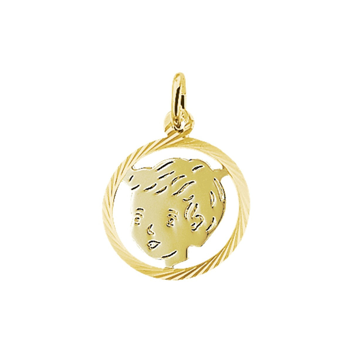 14K geelgoud hanger jongen gediamanteerd 16 mm 4005831 - PansiteNederland.nl