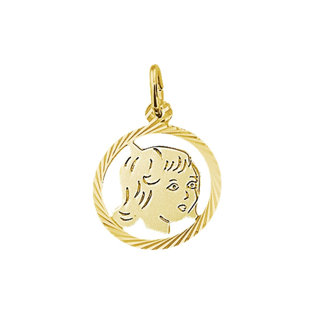 14K geelgoud hanger meisje gediamanteerd 16 mm 4005833 - PansiteNederland.nl