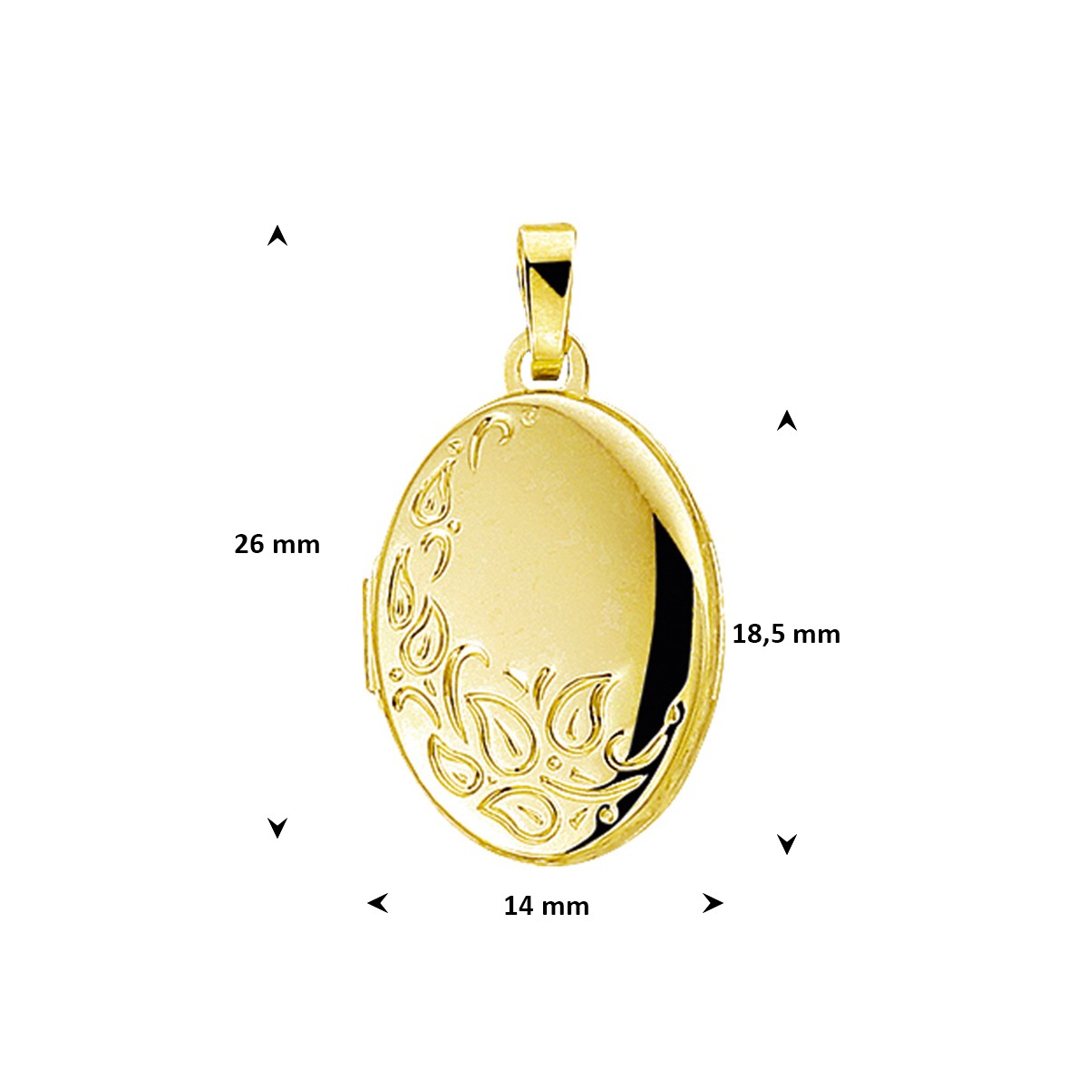 Medaillon gravure 18,5 mm 14K geelgoud