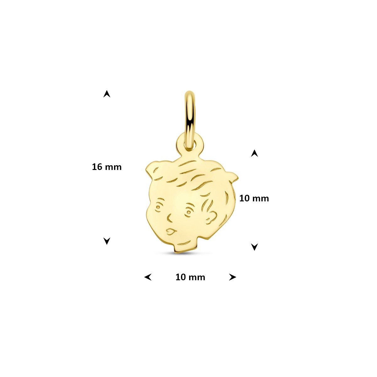 Hanger jongen 10 mm 14K geelgoud