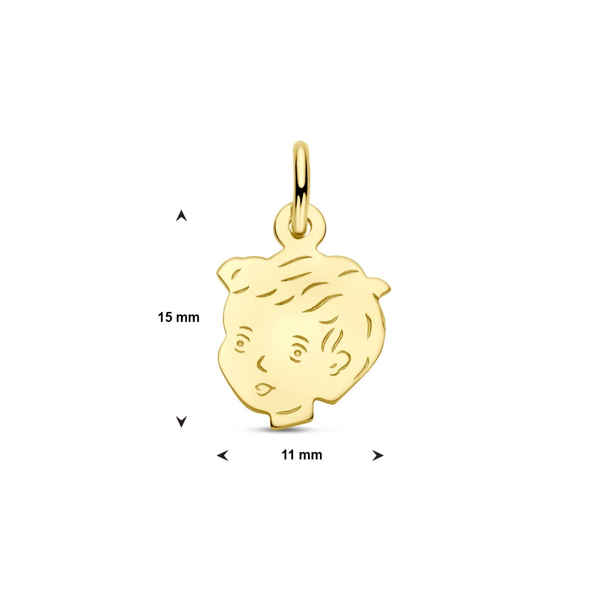 14K geelgoud hanger jongen 15 x 11 mm 4005849 - PansiteNederland.nl