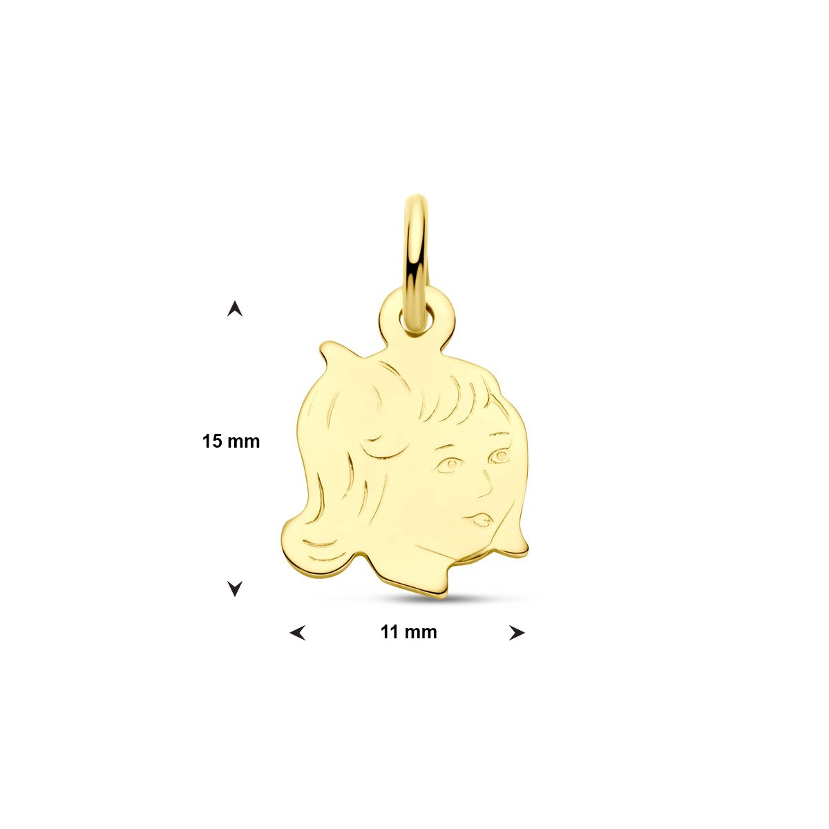 14K geelgoud hanger meisje 15 x 11 mm 4005850 - PansiteNederland.nl