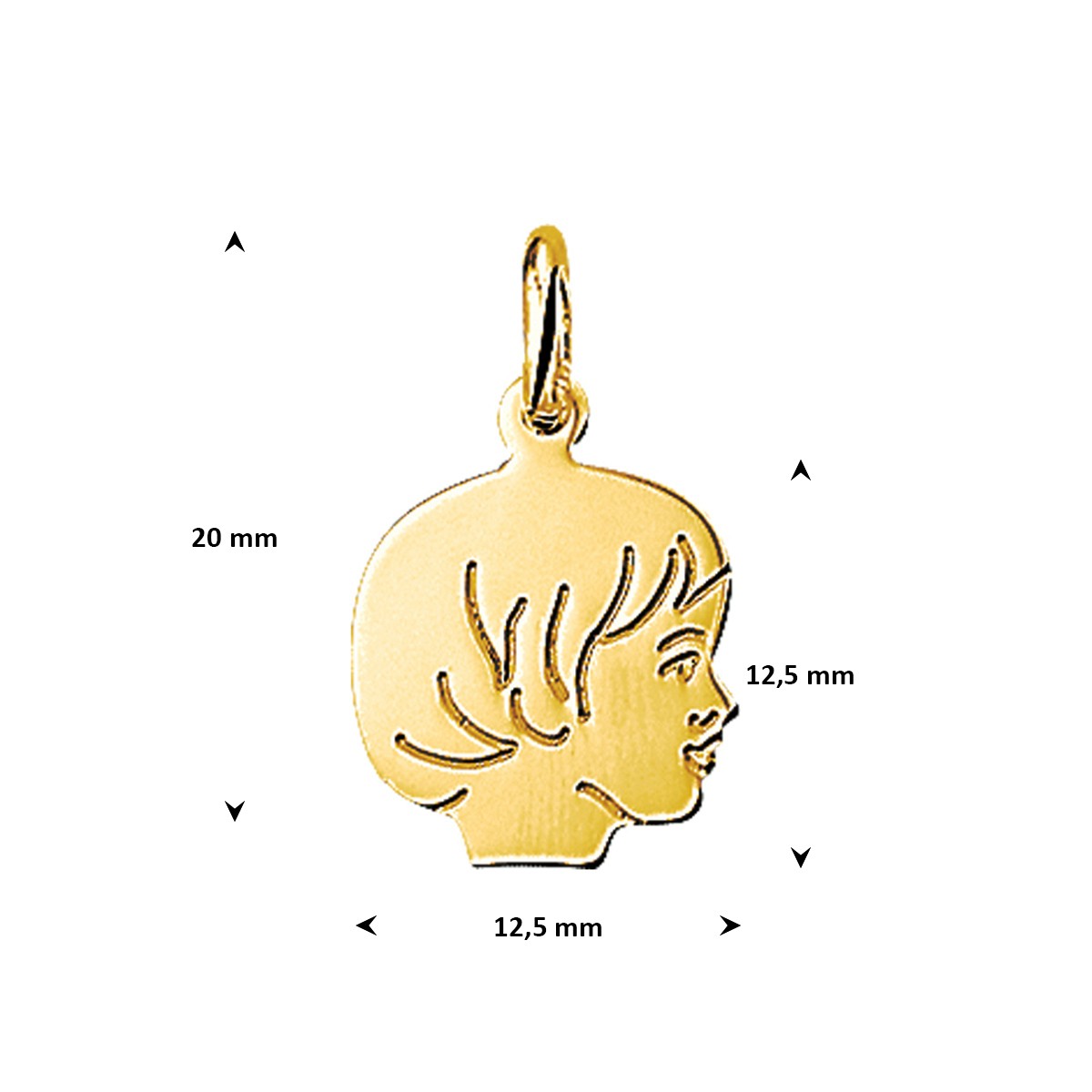 Hanger meisje 12,5 mm 14K geelgoud