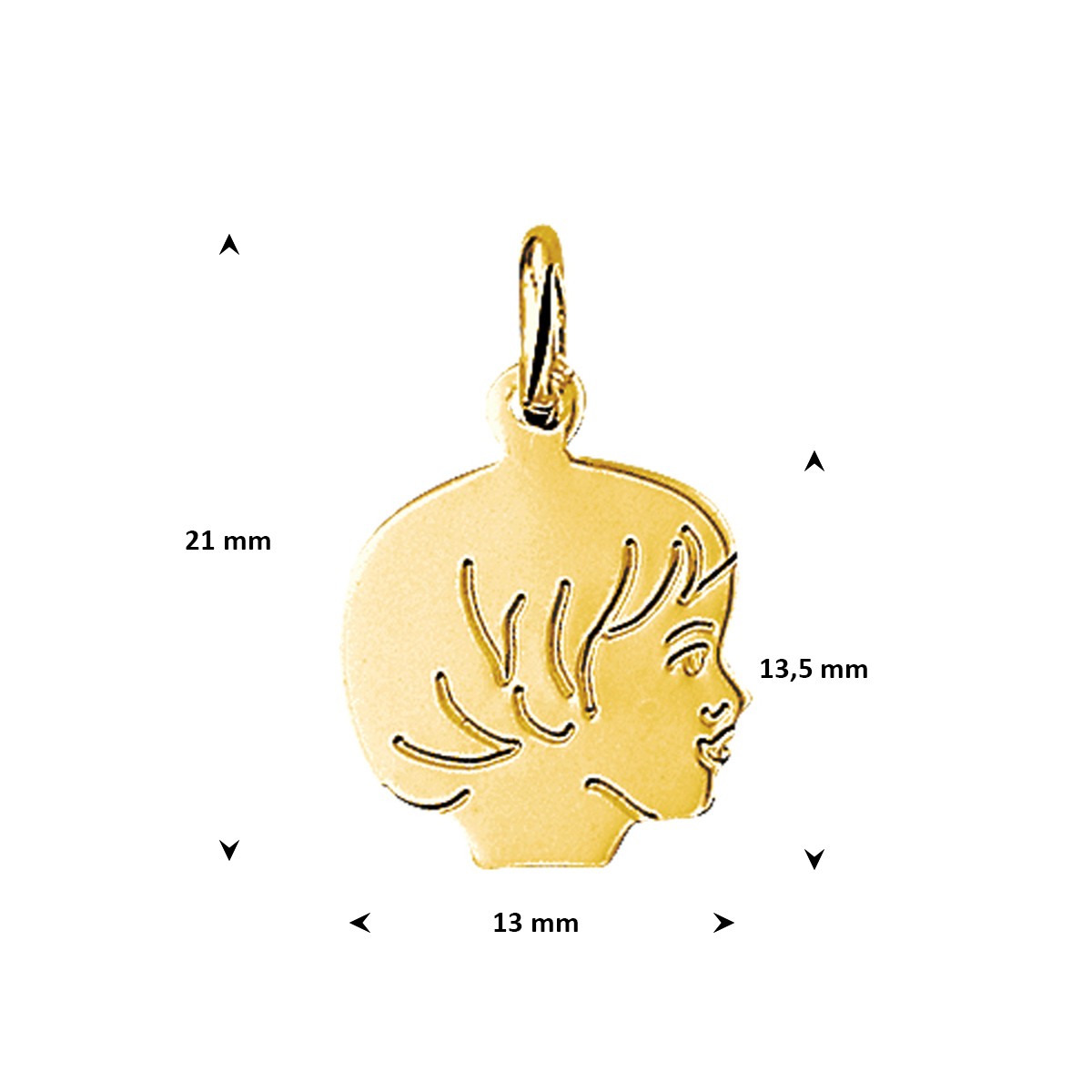 Hanger meisje 13,5 mm 14K geelgoud