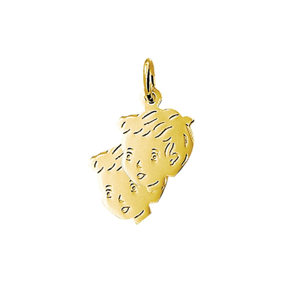 14K geelgoud hanger 2x jongen 20 x 15 mm 4005869 - PansiteNederland.nl