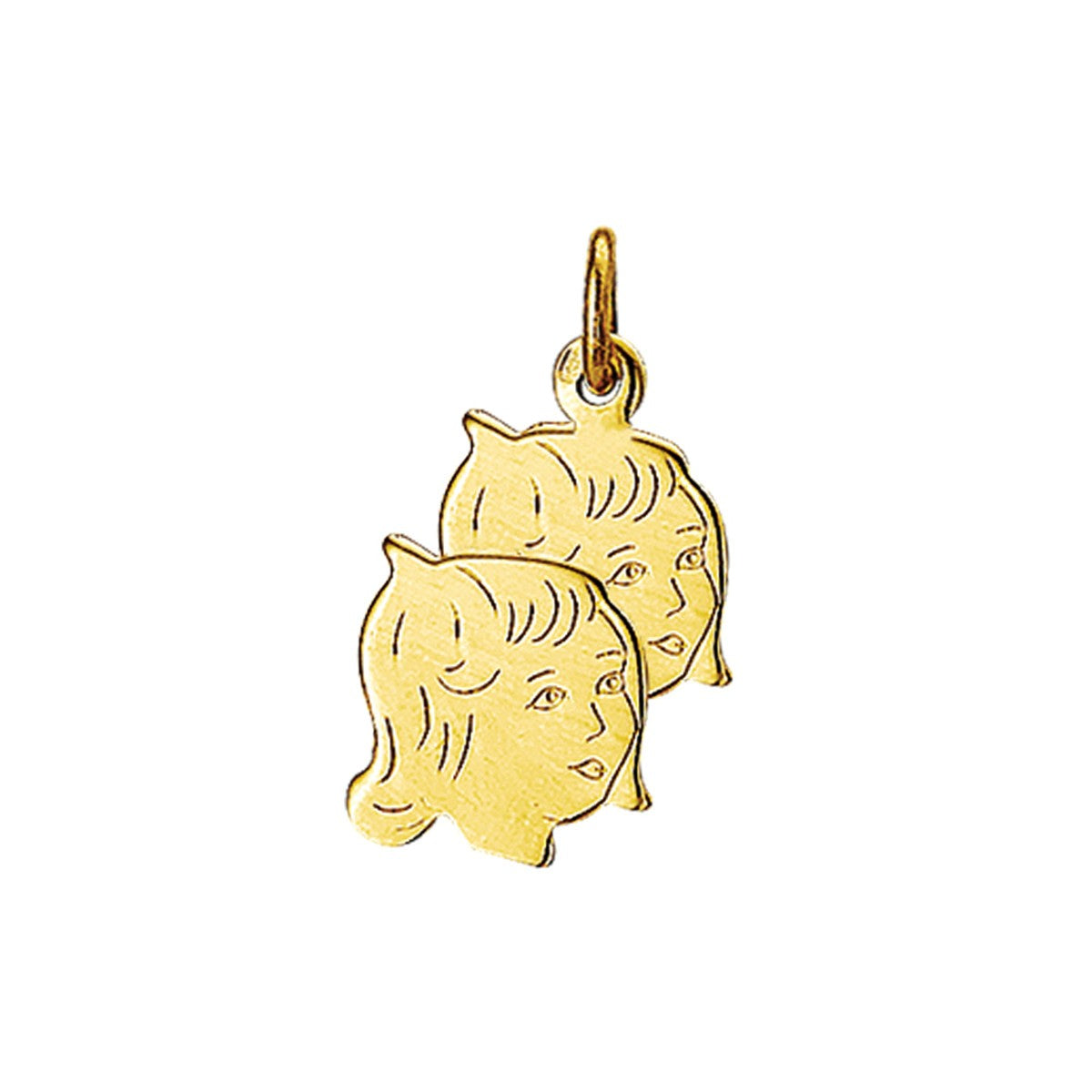 14K geelgoud hanger 2x meisje 20 x 15 mm 4005871 - PansiteNederland.nl
