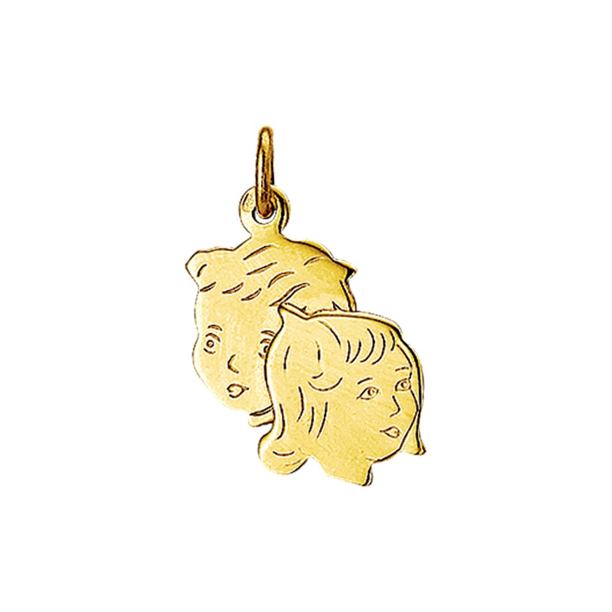14K geelgoud hanger jongen en meisje 20 x 12 mm 4005872 - PansiteNederland.nl