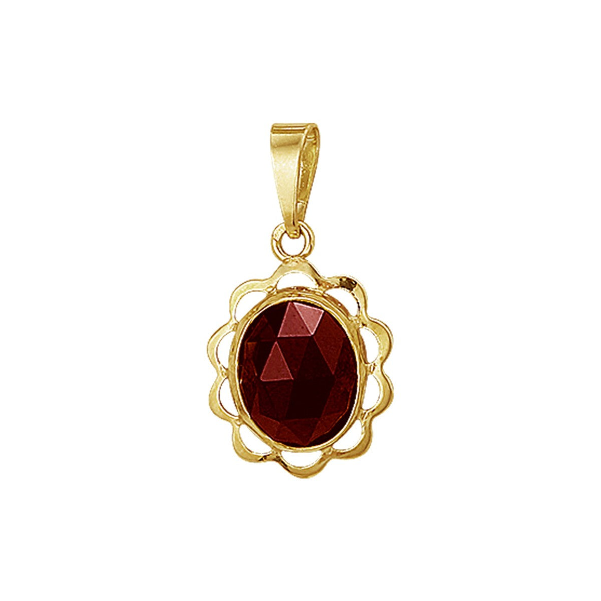14K geelgoud hanger granaat 4005963 - PansiteNederland.nl