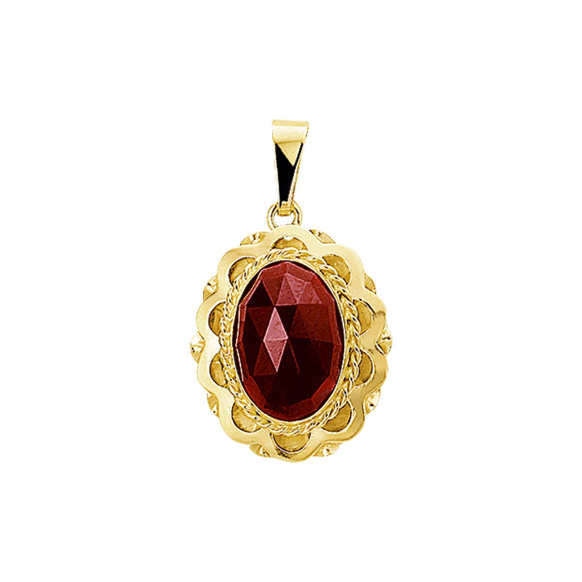 14K geelgoud hanger granaat 4005988 - PansiteNederland.nl