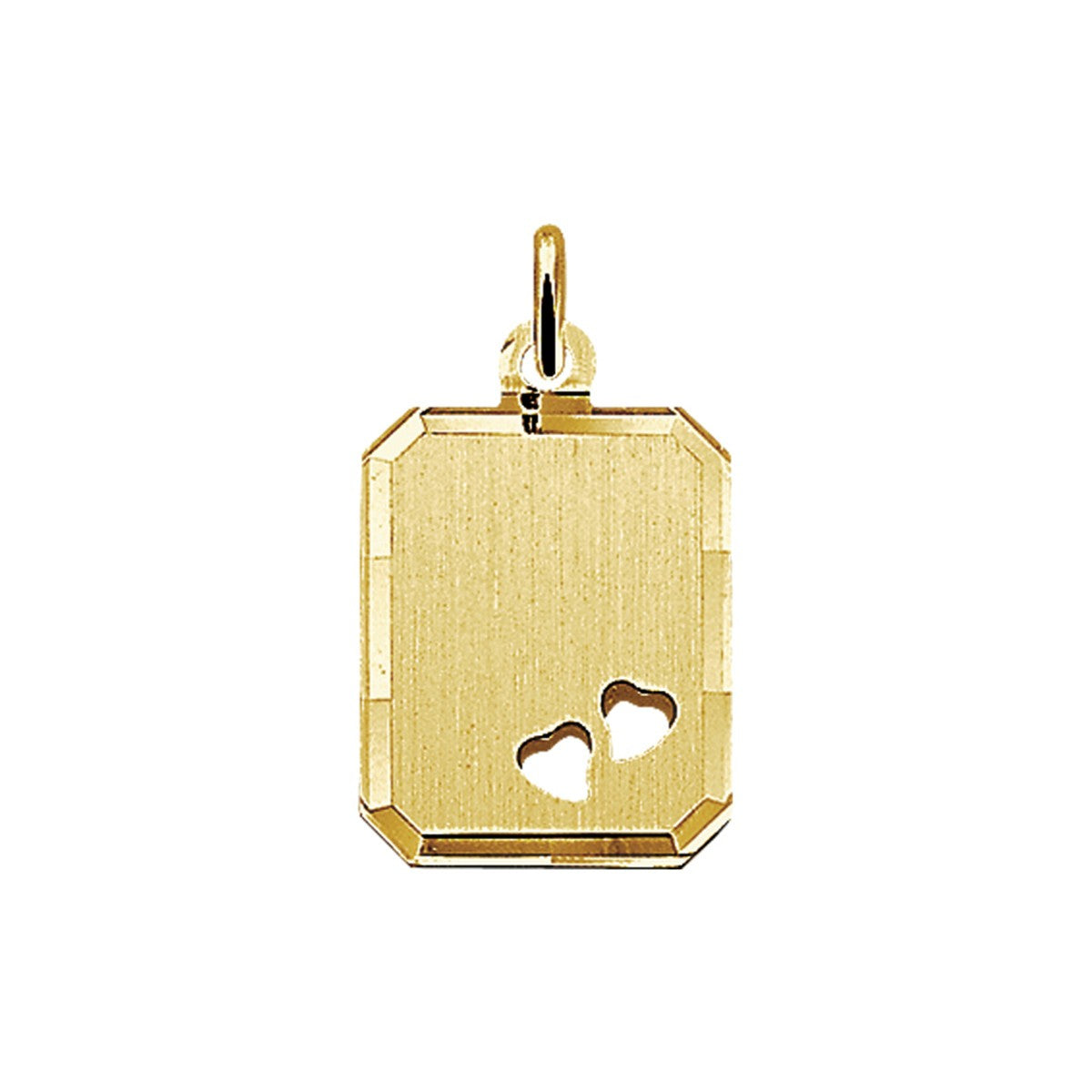 14K geelgoud graveerhanger harten mat gediamanteerd 4006069 - PansiteNederland.nl