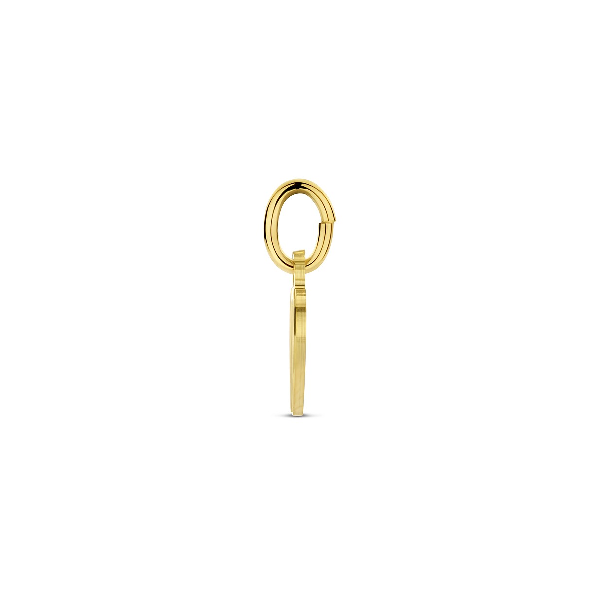 Graveerhartje mat gediamanteerd 7,5 mm 14K geelgoud