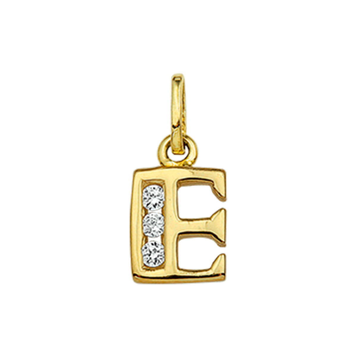 Fantasy Collection Hanger letter E zirkonia 10 mm 14K geelgoud - PSN4006240