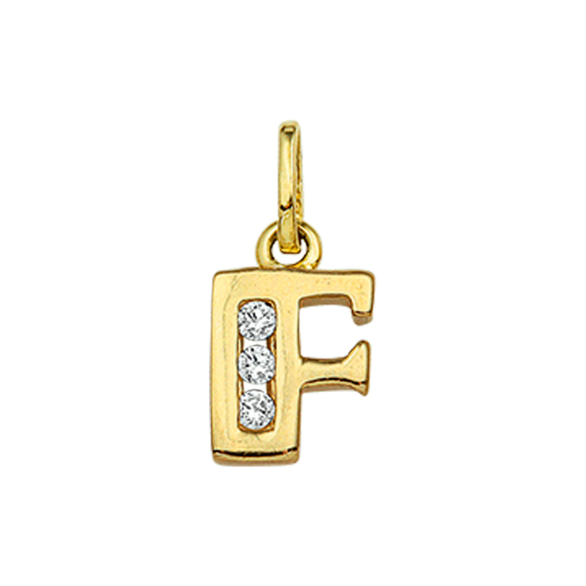 Fantasy Collection Hanger letter F zirkonia 11 mm 14K geelgoud - PSN4006241